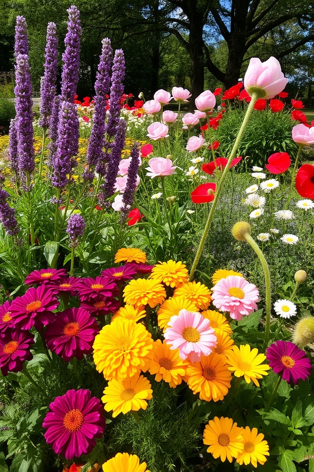 vibrant garden with diversity