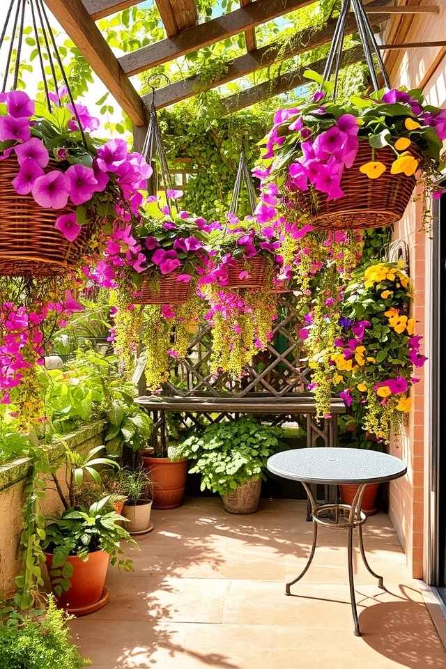vibrant hanging basket display