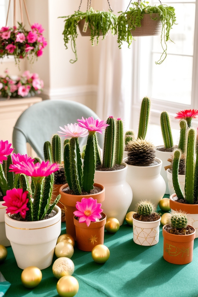 vibrant holiday cactus arrangements