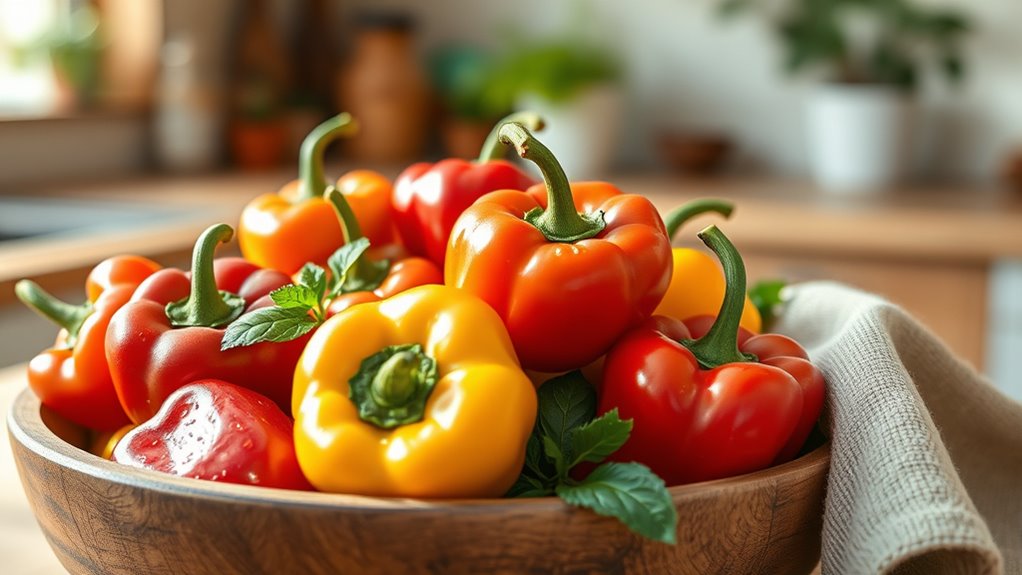 vibrant indoor decorative peppers