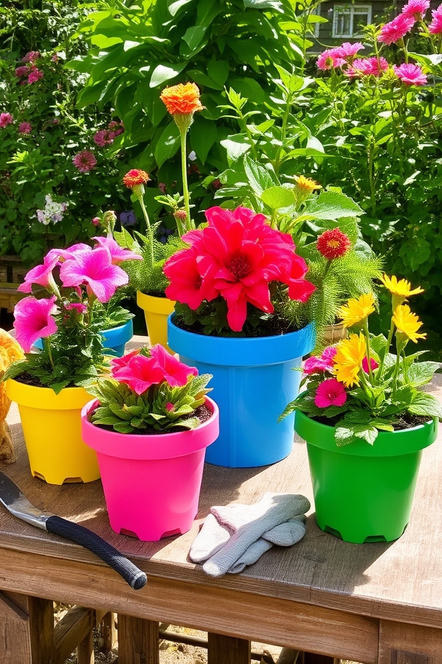 vibrant lightweight garden containers