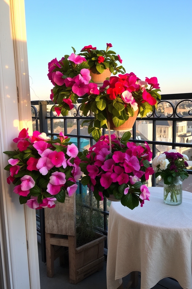 vibrant low maintenance balcony flowers