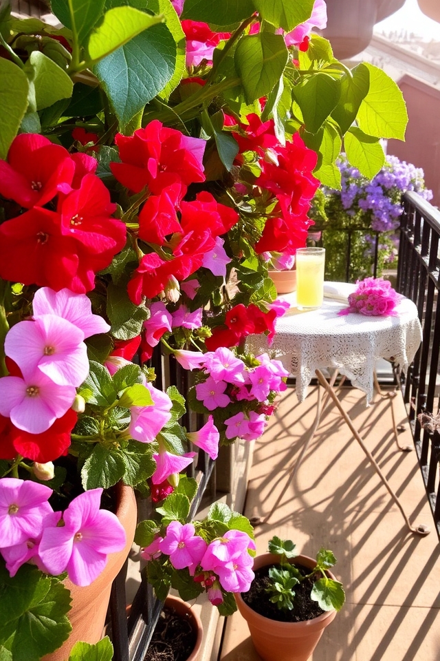 vibrant low maintenance balcony flowers