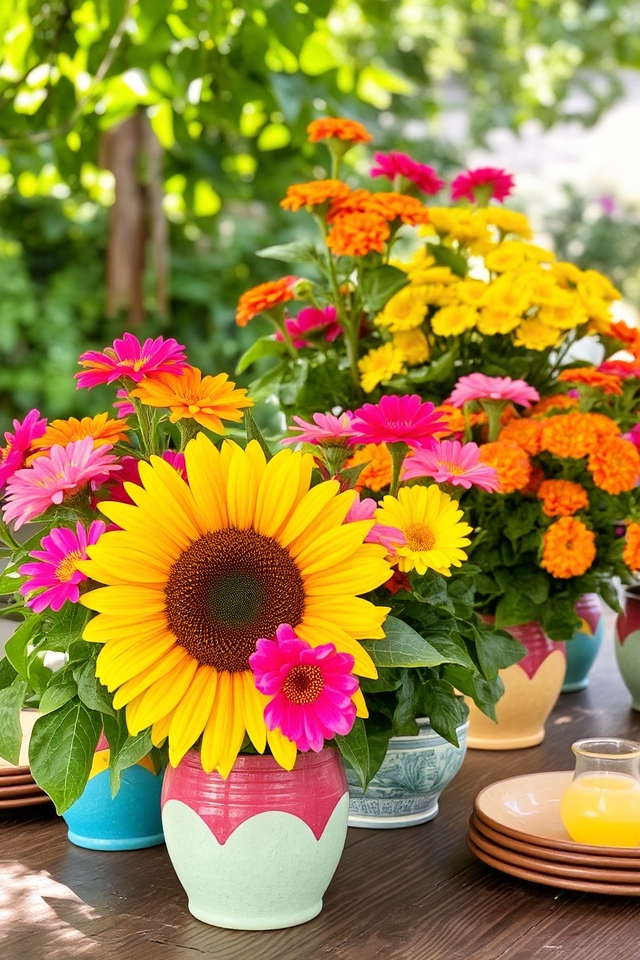 vibrant outdoor floral arrangements