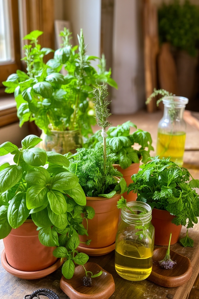 vibrant outdoor herb garden