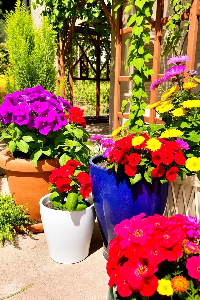 vibrant outdoor plant arrangements