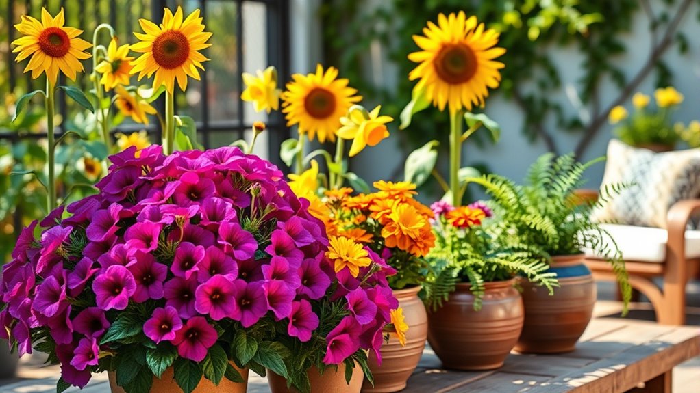 vibrant patio garden flowers