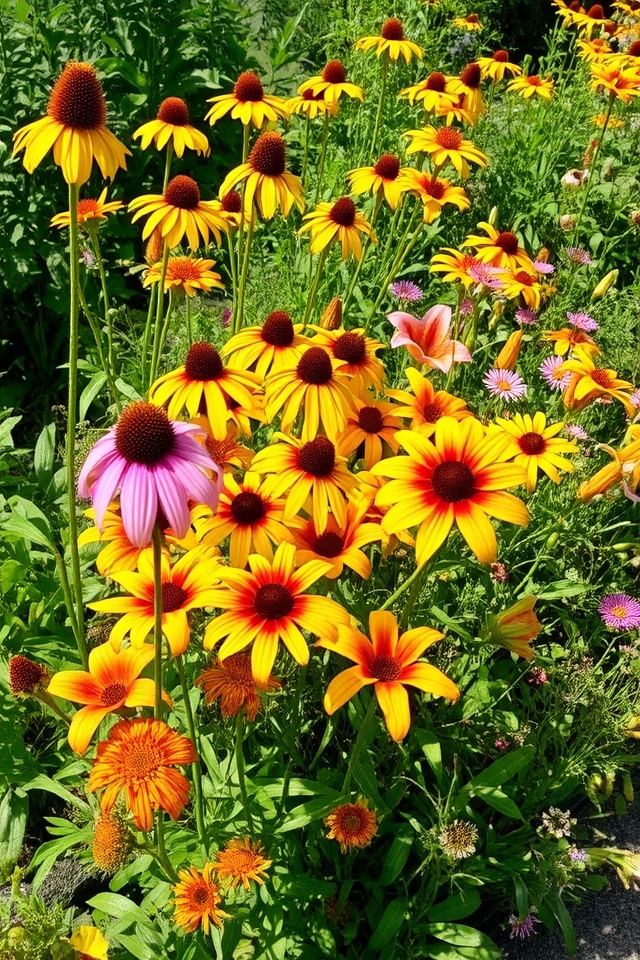 vibrant perennial flower borders