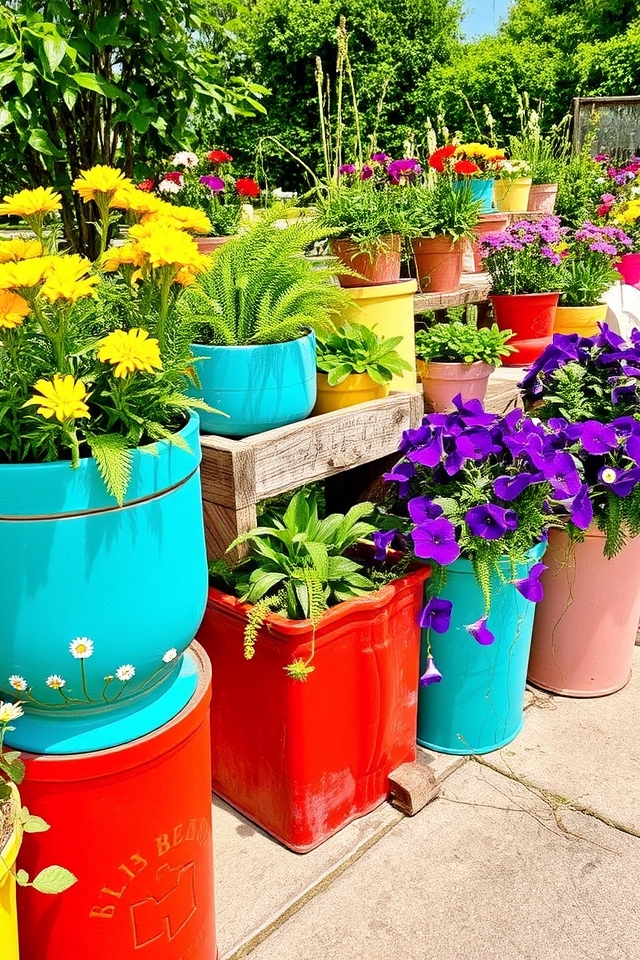 vibrant planters enhance gardens