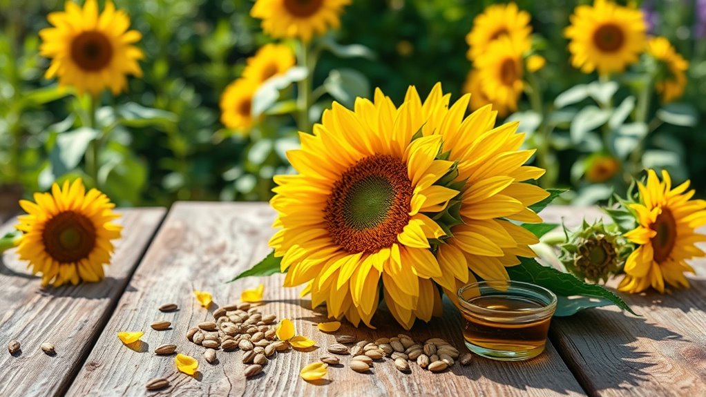 vibrant pollinator attracting sunflowers