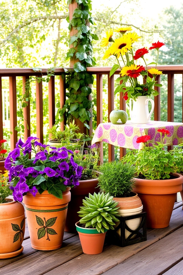 vibrant potted plant arrangements