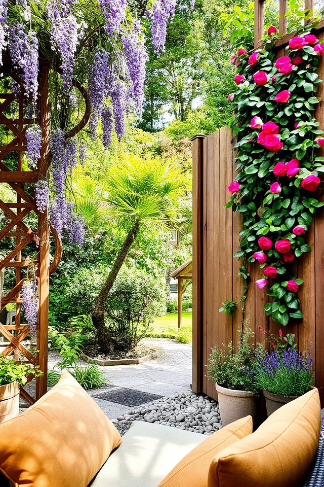 vibrant privacy with vines