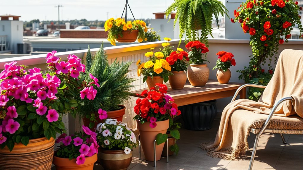 vibrant rooftop plant arrangements