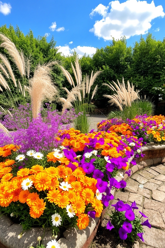 vibrant seasonal flower display