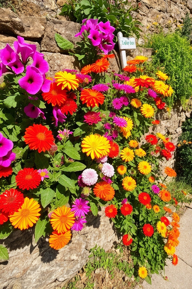 vibrant seasonal flower display