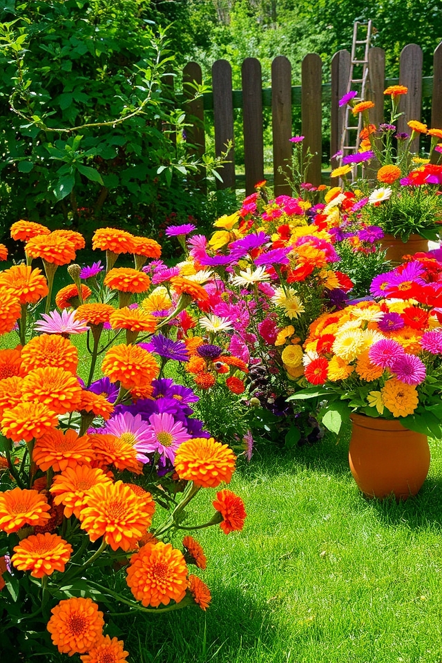 vibrant seasonal flower display