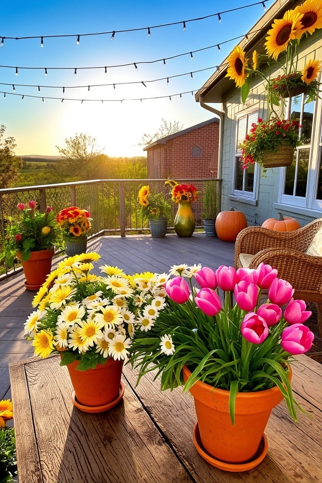 vibrant seasonal flower displays