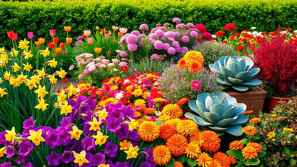vibrant seasonal garden displays