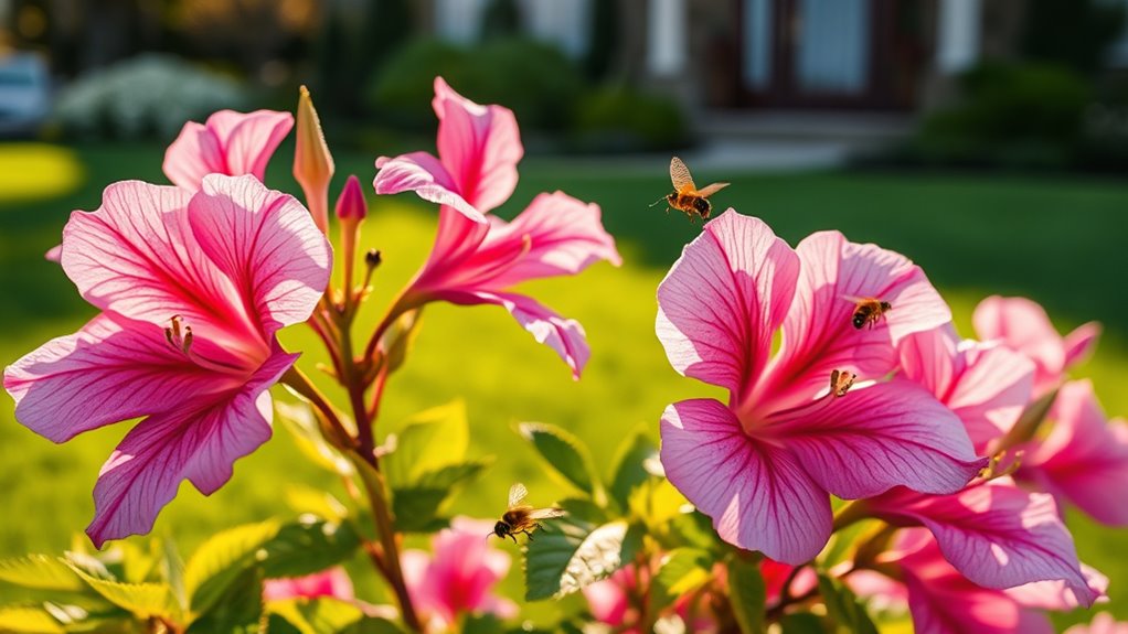 vibrant shrub attracting pollinators
