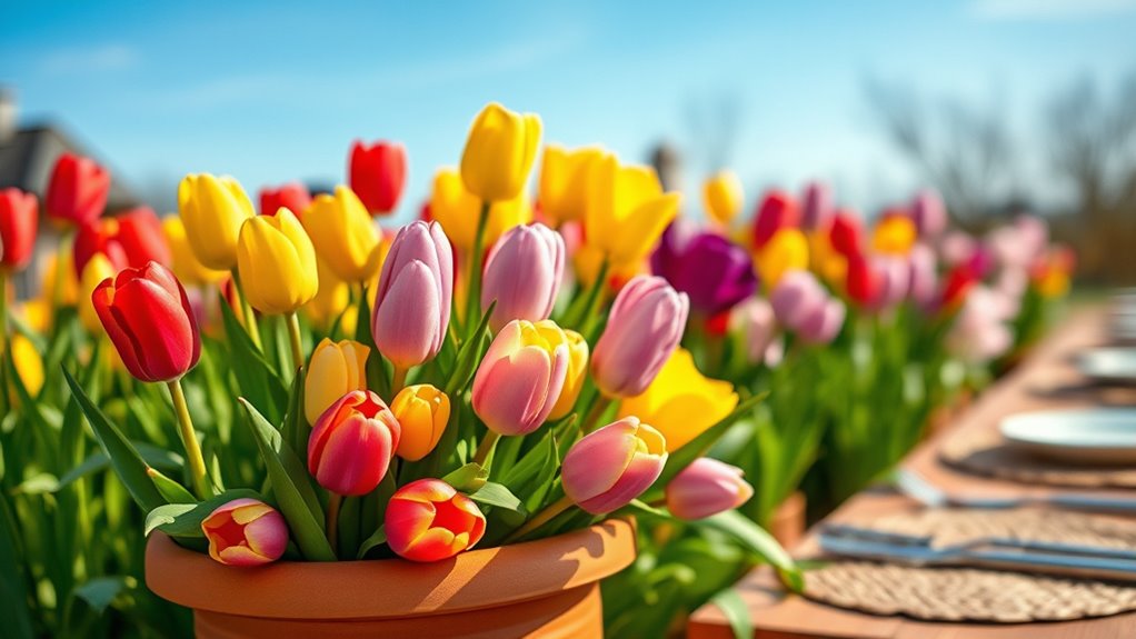 vibrant spring tulip blooms