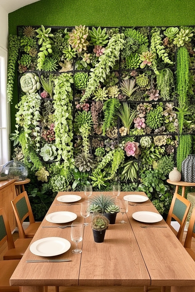 vibrant succulent wall decor