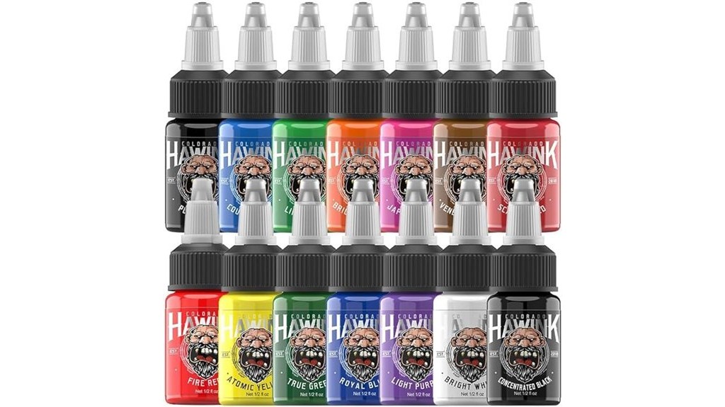 vibrant tattoo ink set