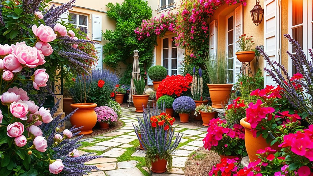 vibrant tranquil flower garden