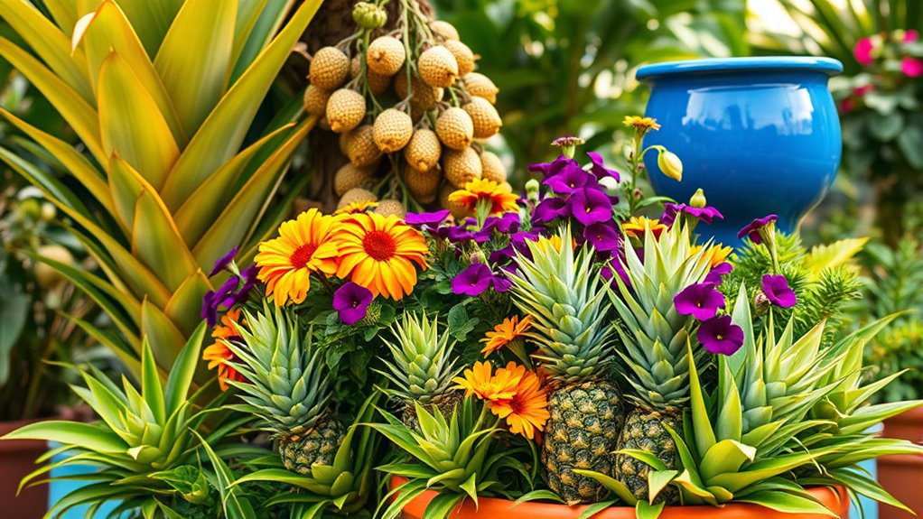 vibrant tropical container gardens