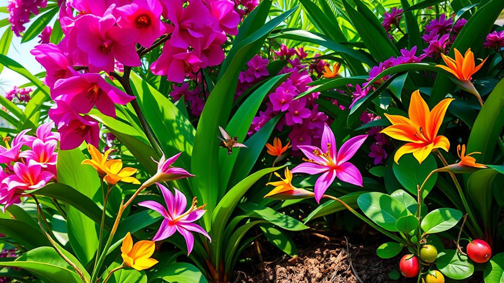 vibrant tropical flower oasis