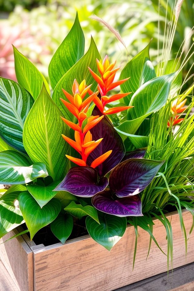 vibrant tropical plant arrangements