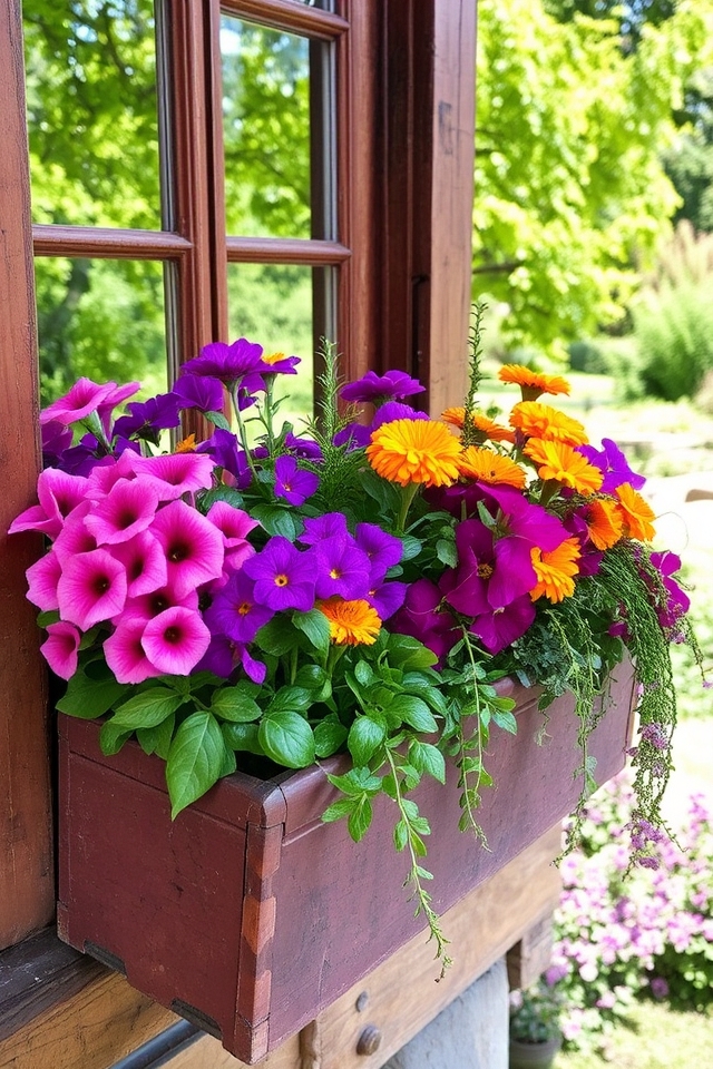 vibrant window box gardening