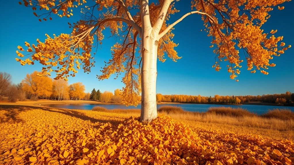 vibrant yellow foliage clusters