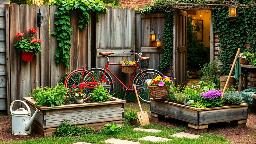vintage charm enhances gardens