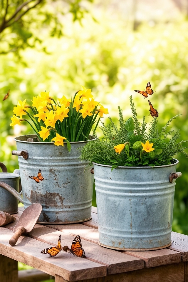 vintage charm outdoor planters