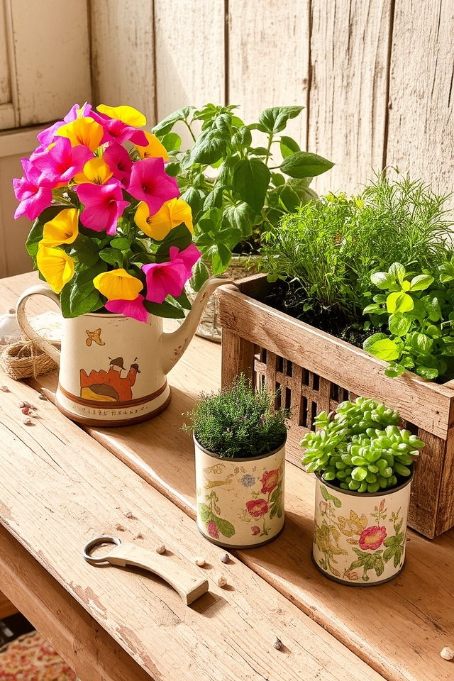 vintage containers for gardening