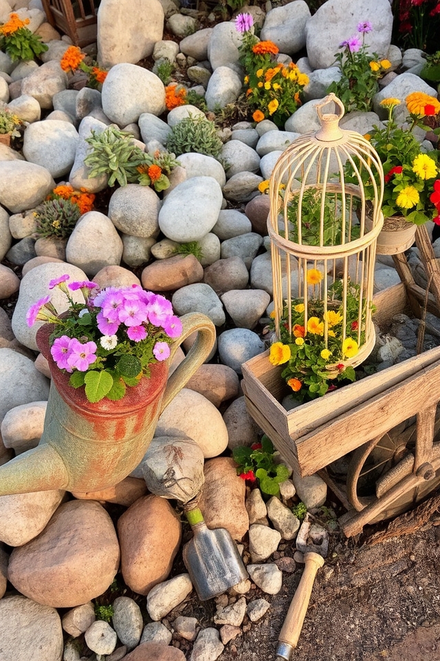 vintage items enhance gardens