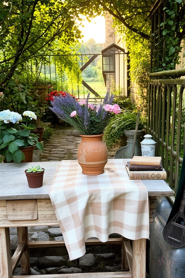 weathered antique garden accents