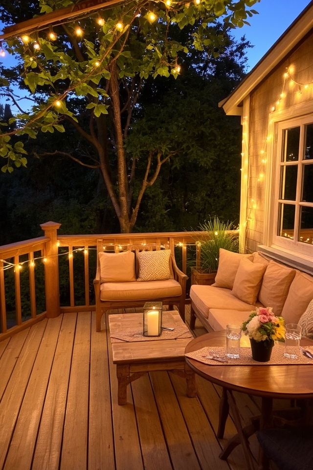 whimsical deck with enchanting lights