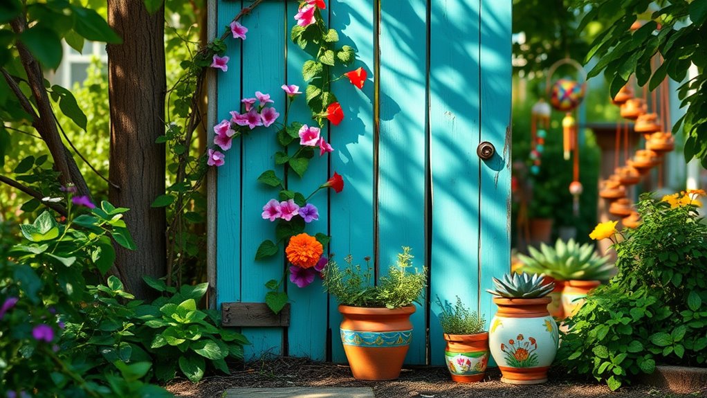 whimsical door garden trellis