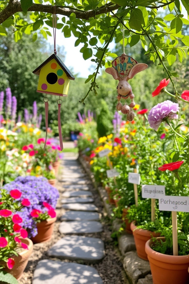 whimsical garden art elements
