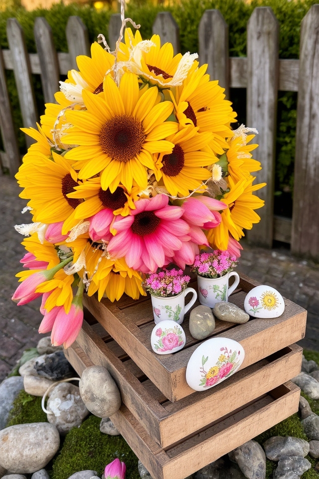 whimsical playful flower arrangements