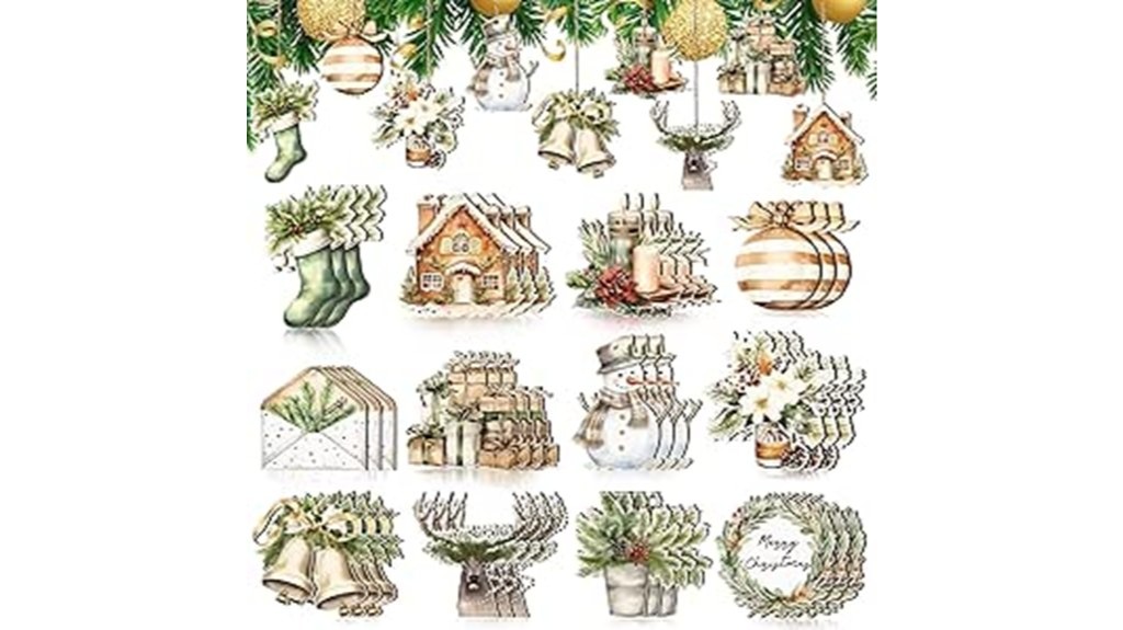 wooden christmas ornament set