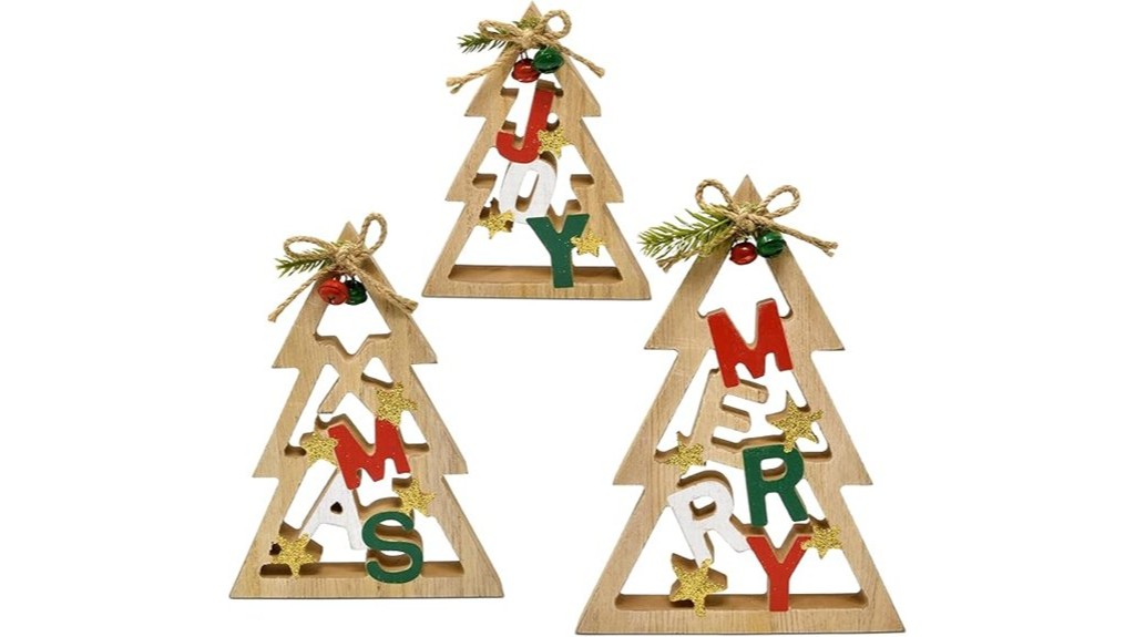 wooden christmas tree decor