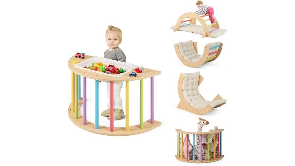 wooden climbing arch for children