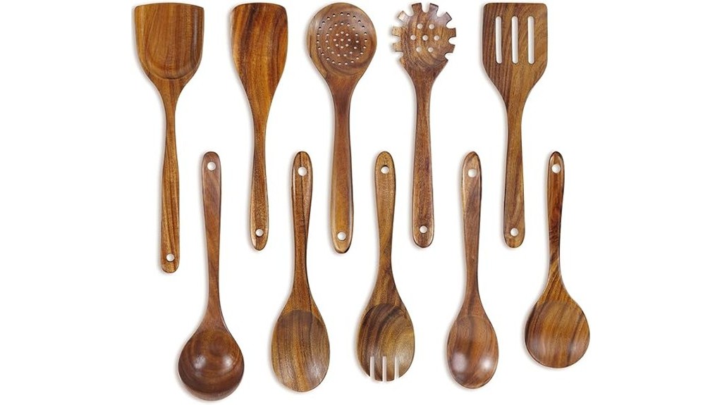 wooden cooking spoon set