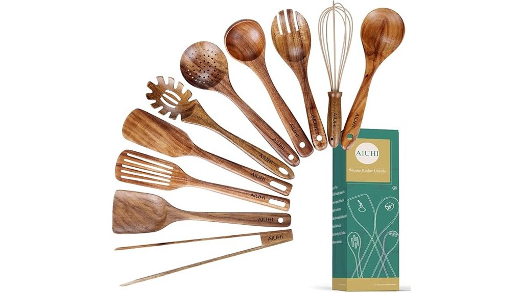 wooden cooking utensils set