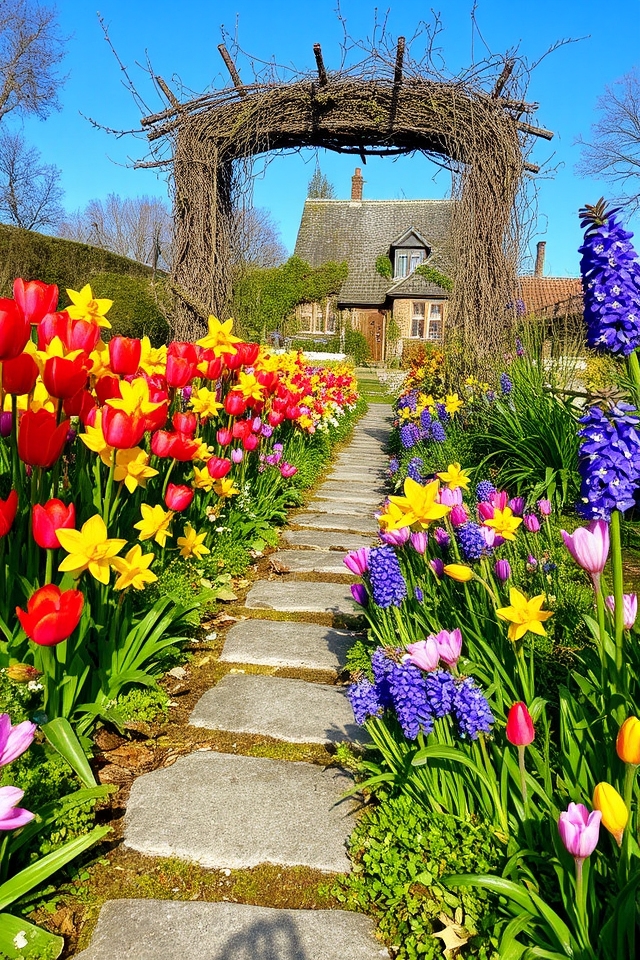 year round colorful walkway displays