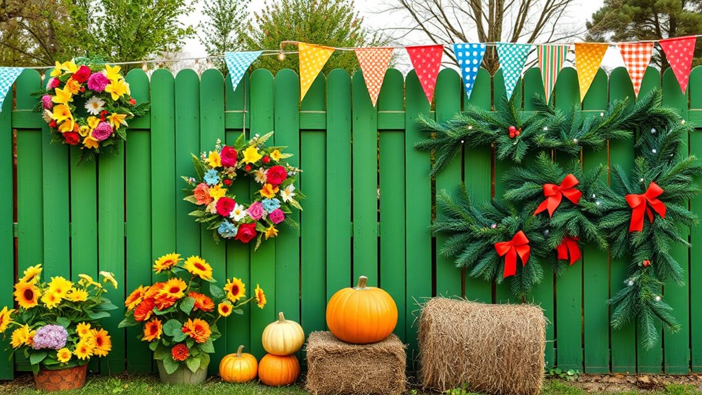 year round garden fence decorations