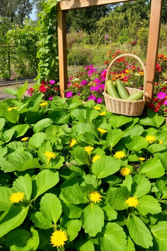 zucchini enhances edible landscaping