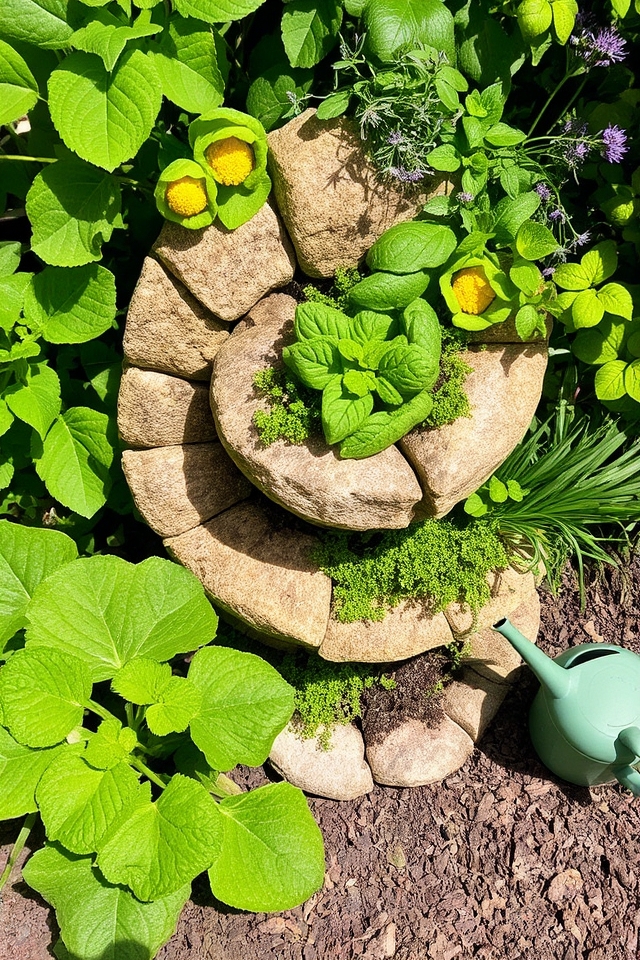 zucchini herb spiral garden